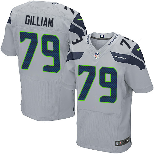 Men's Elite Garry Gilliam Nike Jersey Grey Alternate - #79 NFL Seattle Seahawks